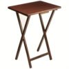 Walnut Folding TV Tray Table - Compact Indoor Snack & Dining Table, 48.26cmL x 38.1cmW x 66.04cmH
