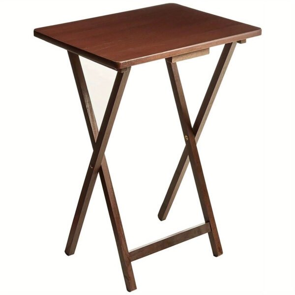 Walnut Folding TV Tray Table - Compact Indoor Snack & Dining Table, 48.26cmL x 38.1cmW x 66.04cmH