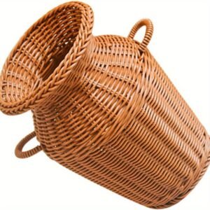 1pc Imitation Rattan Vase Tall Wicker Vase Wicker Flower Pot Woven Flower Vase Rattan Woven Vase Woven Floor Vase Flower