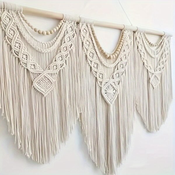 1pc, Large Macrame Wall Hanging - Boho Tapestry Macrame Wall Decor Art- Chic Bohemian Handmade Woven Tapestry Home Decoration