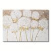 Hand-Painted White Hydrangea Canvas Wall Art, 101.6x71.12 cm - Framed 3D Textured Oil Painting