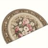 Semi Circle Entryway Rug Persian Style Washable Carpet for Indoor Use