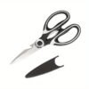 1 Durable Stainless Steel Kitchen Scissors, Multi-Functional Food Scissors for Fish, BBQ, and Bone Cutting