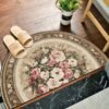 Semi Circle Entryway Rug Persian Style Washable Carpet for Indoor Use