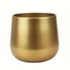 1pc Plant Pot Golden Vase Metal Flower Pot Vase with Drainage Hole