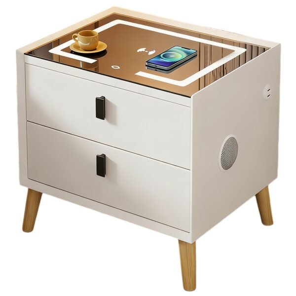 Smart Bedside Table | Wireless Charging, LED Light, USB & Bluetooth Speaker