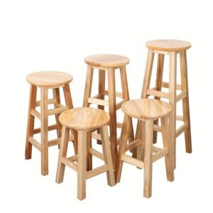 Wooden Bar Stool Minimal Oak Design for Kitchen and Home Use