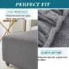 Dark Grey T-Shape Jacquard Square Stool Cover Ottoman Stool Cover Elastic Sofa Footrest Slipcovers for Living Room Office Home Decor