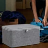 Large Storage Box with Lock Stackable Storage Container Secure with Handle Locking Organizing Bin Washable Shelf Baskets