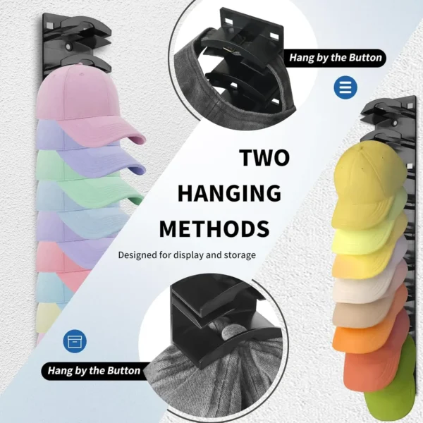 Wall Mounted Cap Rack Hat Holder 10 Grids Baseball Cap Towel Rack Closet Hanger Storage Organizer Accessories Home Dorm Cap Rack