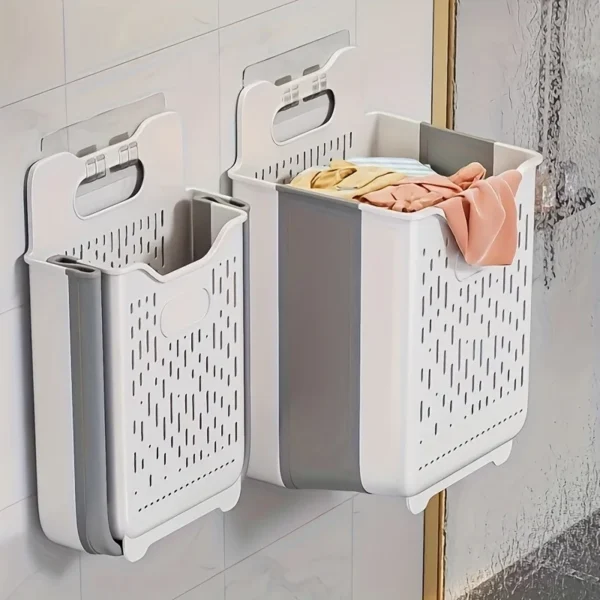 Laundry Basket Hamper,Hanging Wall Collapsible Laundry with Handle,Space-Saving Foldable Storage Dirty Washer Organizer Bin