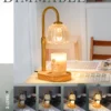 Luxury Gold Candle Warmer Lamp with Glass Shade Height Adjustable Electric Wax Melter with Dimmer Timer Perfect Candle Lamp