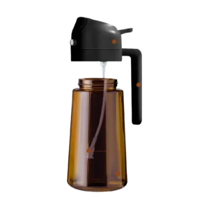 470ML Dark Glass Oil Sprayer Olive Oil Dispenser Bottle Light Blocking Kitchen Cooking Air Fryer BBQ Oil Bottle Seasoning Tools