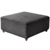 Dark Grey T-Shape Jacquard Square Stool Cover Ottoman Stool Cover Elastic Sofa Footrest Slipcovers for Living Room Office Home Decor