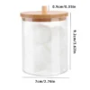 Portable Bamboo Lid Cotton Swab Storage Box Round Transparent Acrylic Multipurpose Makeup Remover Cotton Boxes
