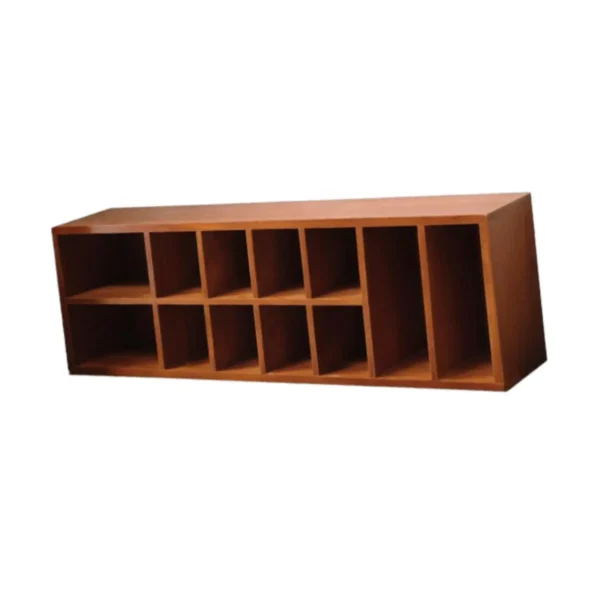 Multifunctional Desktop Wooden Display Shelf Vintage Cabinet Organizer with Compartments for Home and Office Use