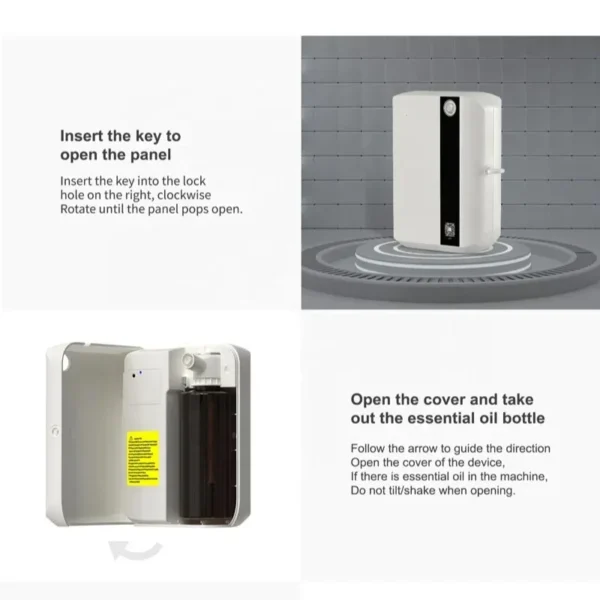 500ML Bluetooth Wall Mounted Essential Oil Diffuser with APP Control Fragrance Air Scent Aroma Machine for Hotel Home 1500cbm