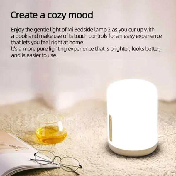 MIJIA Bedside Lamp 2 Smart Table LED Night Light Colorful 400 Lumens Bluetooth WiFi Touch Control for Apple HomeKit Siri