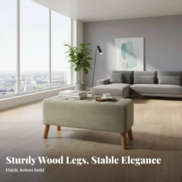 Tufted Entryway Bench Soft Cushisingled Top Long Stool Stable Build Space-Saving for Householders, Hallway, Fitting Room