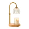 Luxury Gold Candle Warmer Lamp with Glass Shade Height Adjustable Electric Wax Melter with Dimmer Timer Perfect Candle Lamp