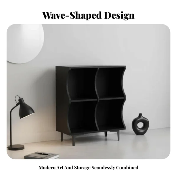 Configurable Wave-Top Cabinet Wavy Shape Storage Shelf Unrestricted Combination Stackable Design for Homeowners, Bedroom