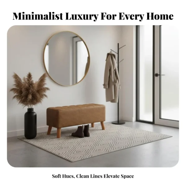 Tufted Entryway Bench Soft Cushisingled Top Long Stool Stable Build Space-Saving for Householders, Hallway, Fitting Room