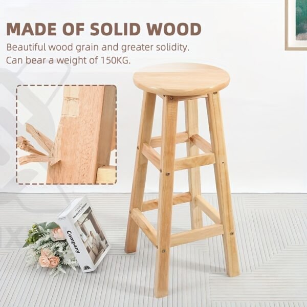 Wooden Bar Stool Minimal Oak Design for Kitchen and Home Use