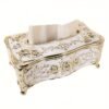 c00bfbb546b098d2f2aa32c73efef4f8.jpg 1pc Rose Pattern Tissue Box, Light Luxury European And American Style Gold-Plated Tissue Box
