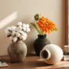 Wabi Sabi Ceramic Vase Minimal Floral Decor for Modern Living Spaces