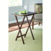 Walnut Folding TV Tray Table - Compact Indoor Snack & Dining Table, 48.26cmL x 38.1cmW x 66.04cmH