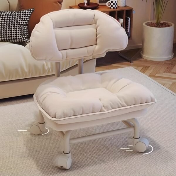 Lazy Backrest Chair, Home Decor, Swivel Stool with Wheels, Comfortable Cushion