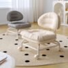 Lazy Backrest Chair, Home Decor, Swivel Stool with Wheels, Comfortable Cushion
