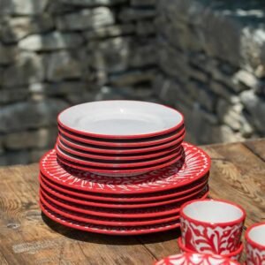 WhatsApp Image 2026-07-23 at 10.36.42 AM (2) Red Rimmed Dessert Plate